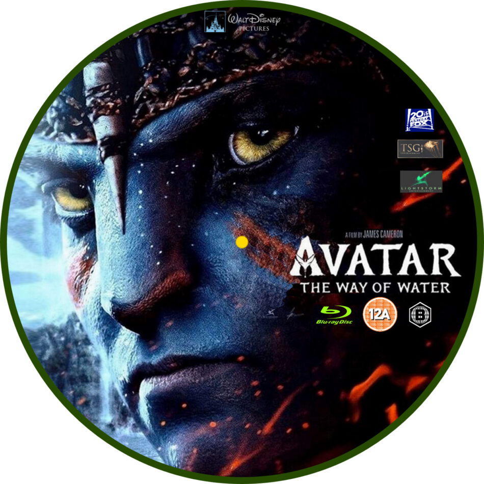 Avatar The Way Of Water 2022 RB Custom Blu Ray Label DVDcover