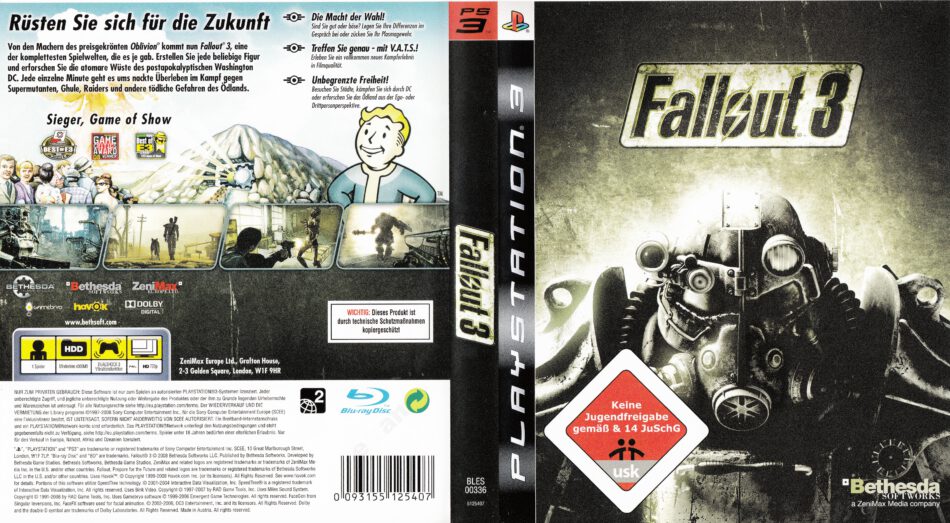 Fallout 3 Dvd Cover 08 Ps3 Pal German