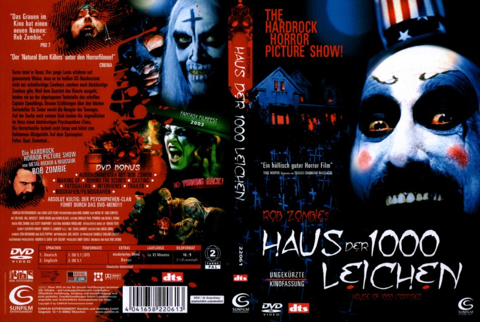Das Haus der 1000 Leichen dvd cover (2003) R2 German