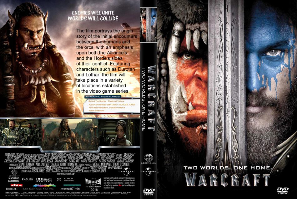 Warcraft dvd cover (2016) R1 CUSTOM