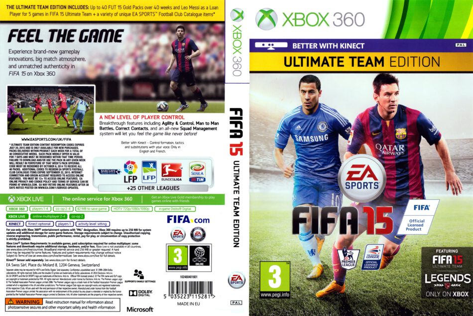 Fifa 15 Ultimate Team Edition dvd cover (2014) XBOX 360 USA