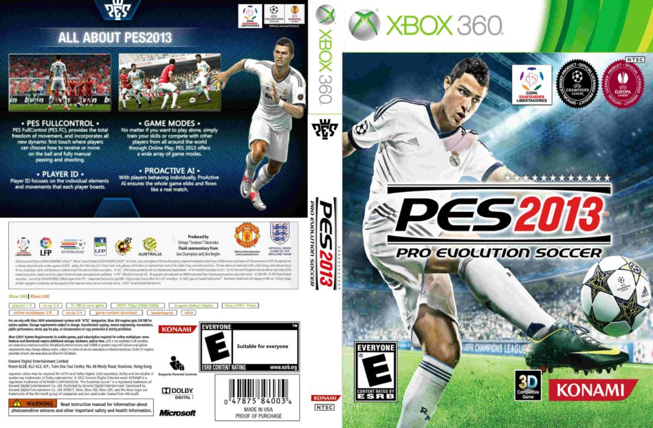 Transparant leider oneerlijk Pro Evolution Soccer 2013 dvd cover (2012) XBOX 360 USA