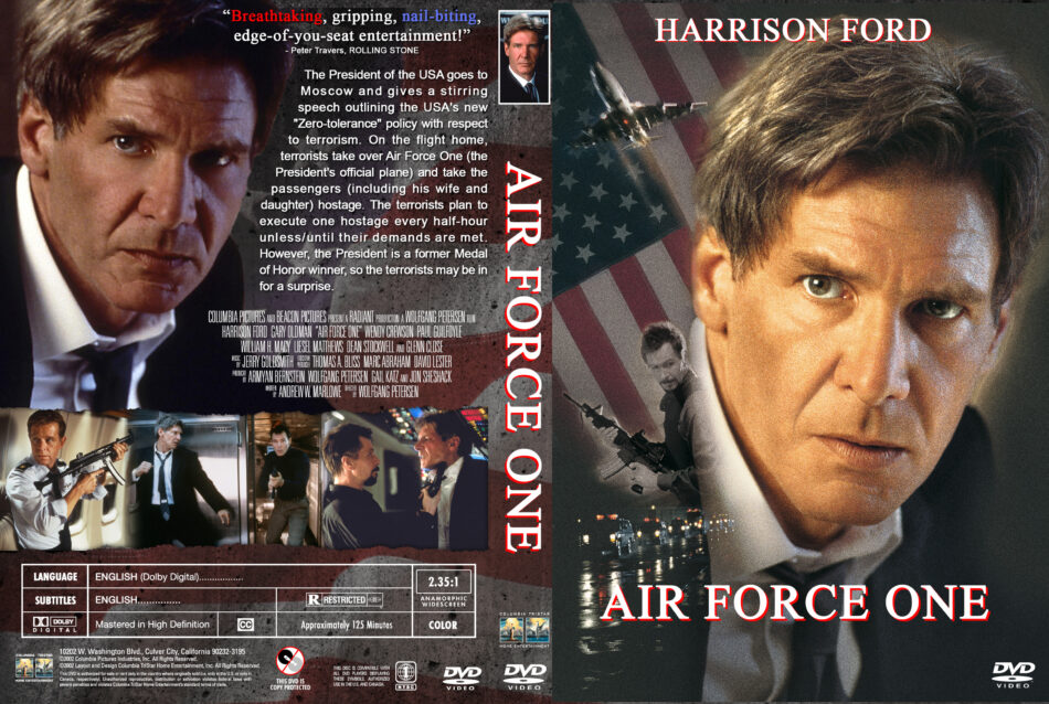 Air Force One dvd cover & labels (1997) R1 Custom