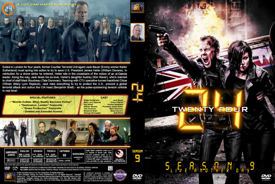 24 Season 9 Live Another Day Dvd Cover And Labels 2014 R1 Custom