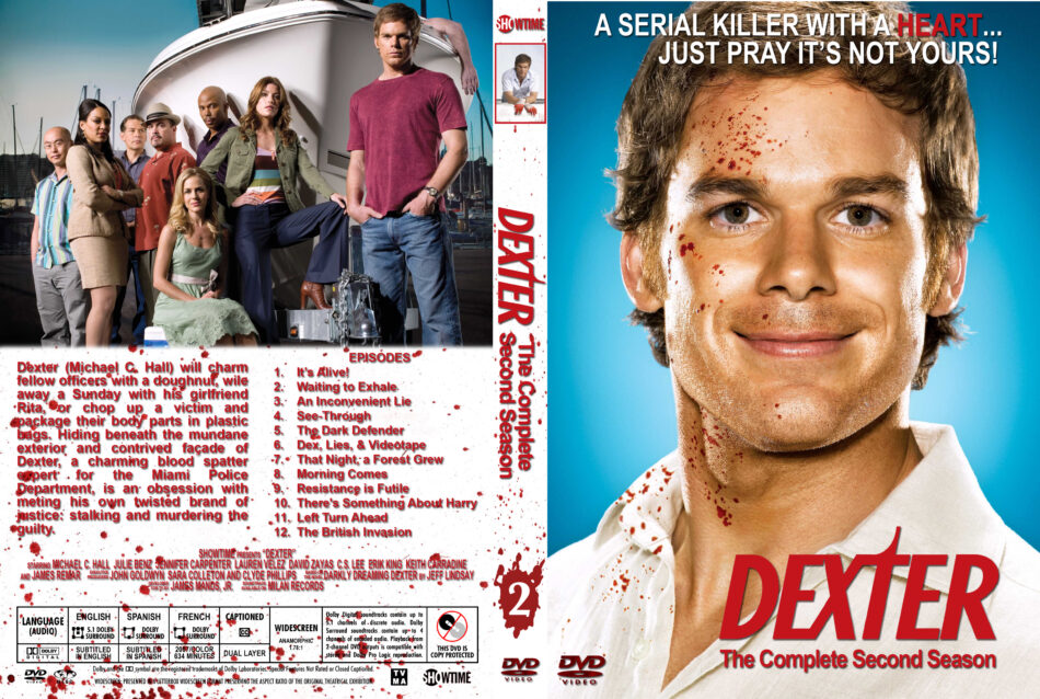 Dexter - Season 2 dvd cover & labels (2007) R1 Custom