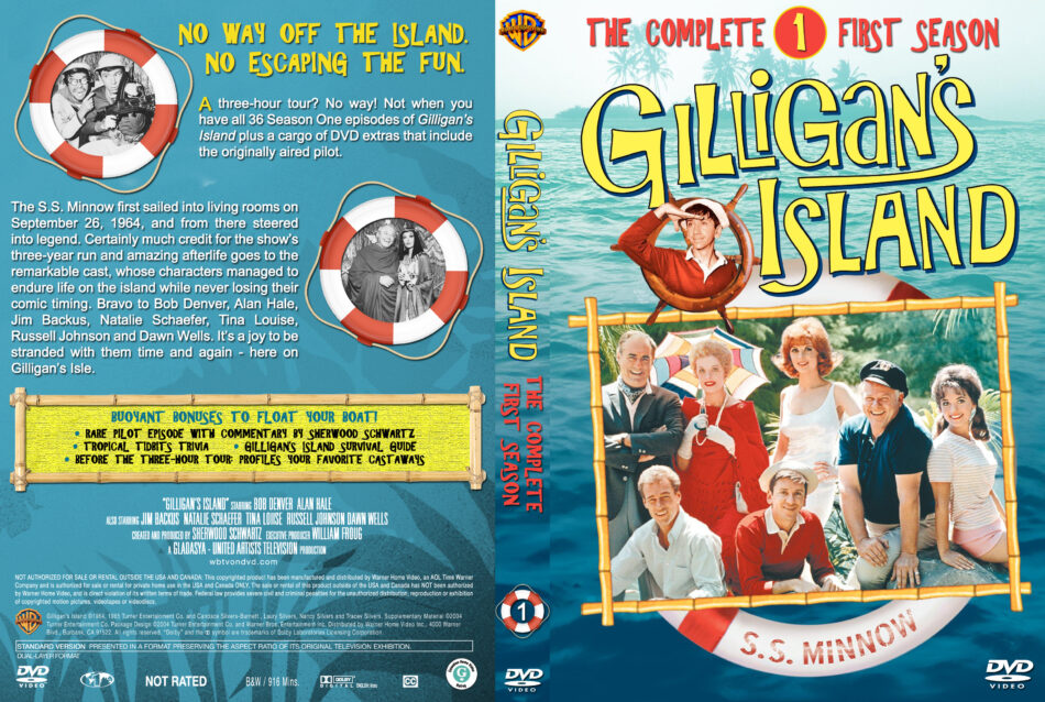 Gilligan's Island - Season 1 dvd cover & labels (1965) R1 Custom