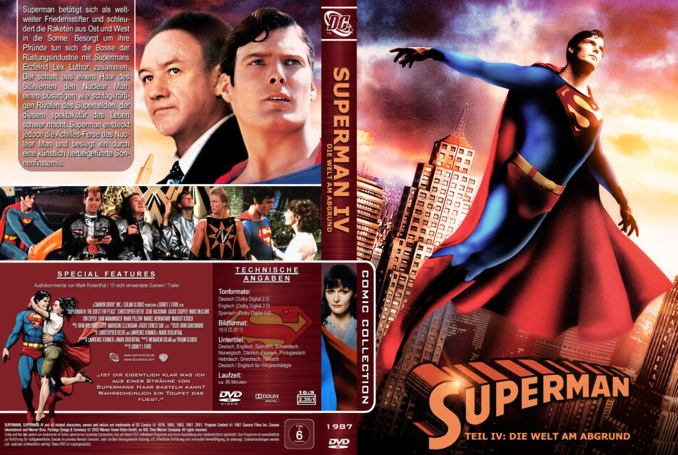 Superman Iv Die Welt Am Abgrund Dvd Cover 1987 R2 German