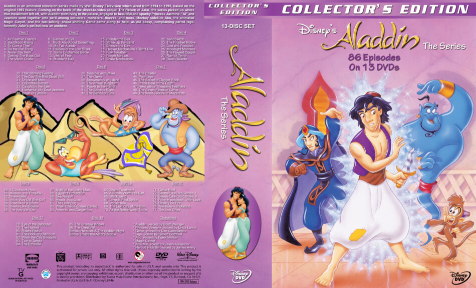 Aladdin Series dvd cover art (1994) R1 Custom