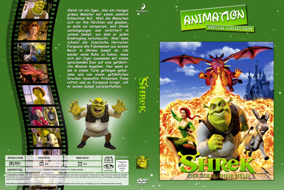 Shrek Der Tollkuhne Held Dvd Cover 2001 R2 German