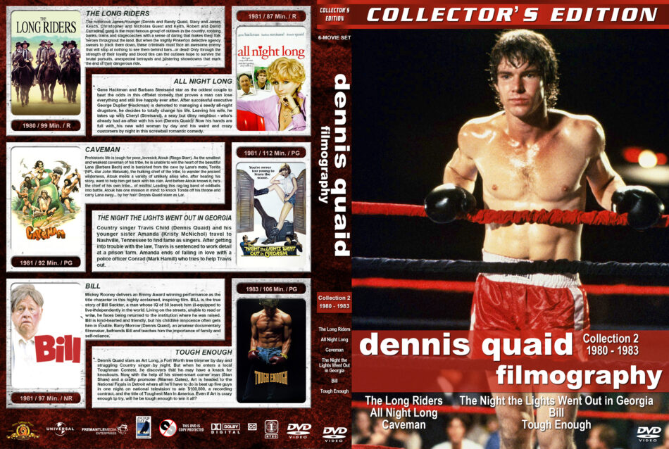 Dennis Quaid Collection - Set 2 dvd cover (1980-1983) R1 Custom