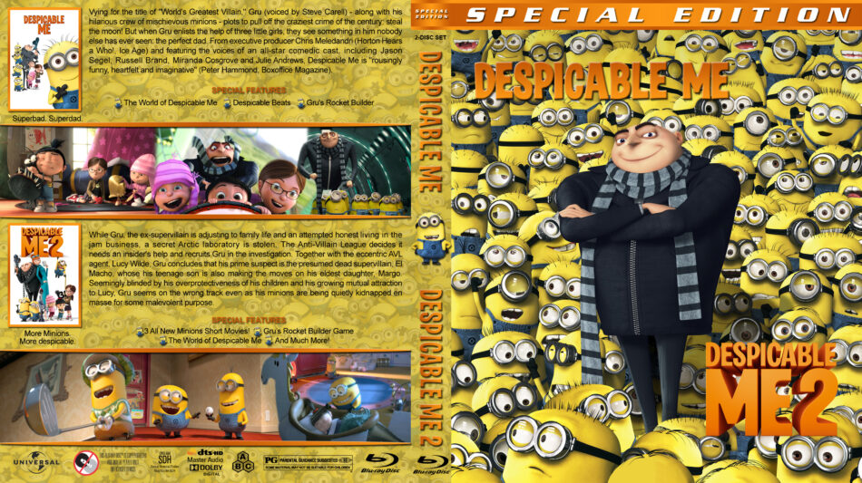 Despicable Me Double Feature blu-ray cover (2010-2013) R1 Custom