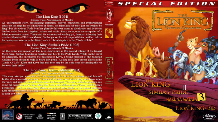 The Lion King Ultimate Collection blu-ray cover (1994-2004) R1 Custom