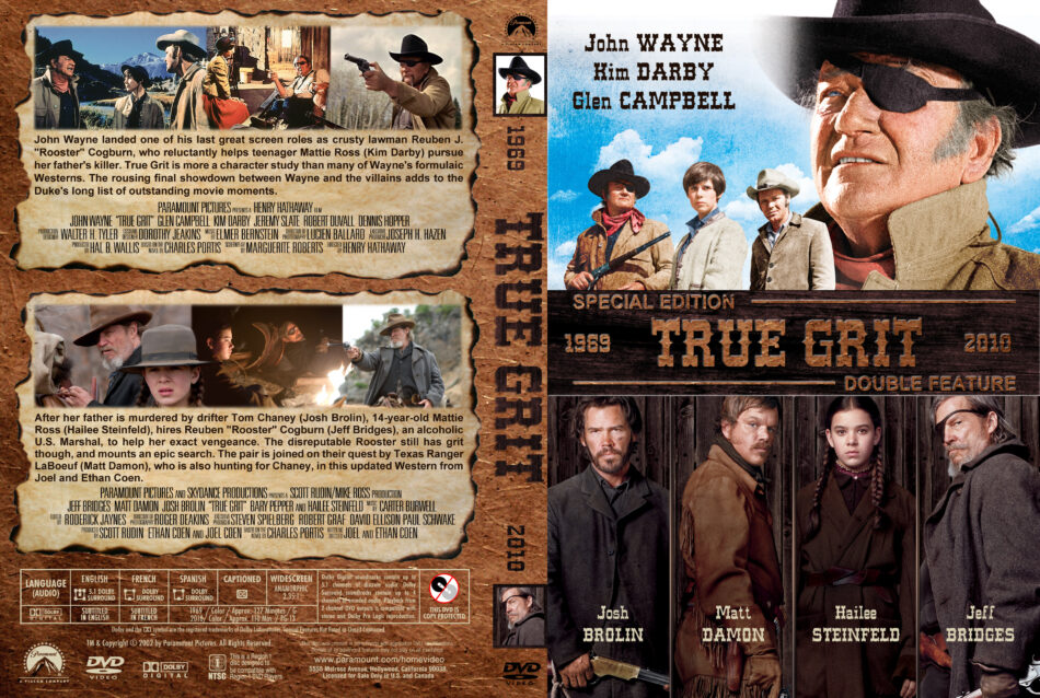 True Grit Double Feature dvd cover (19692010) R1 Custom