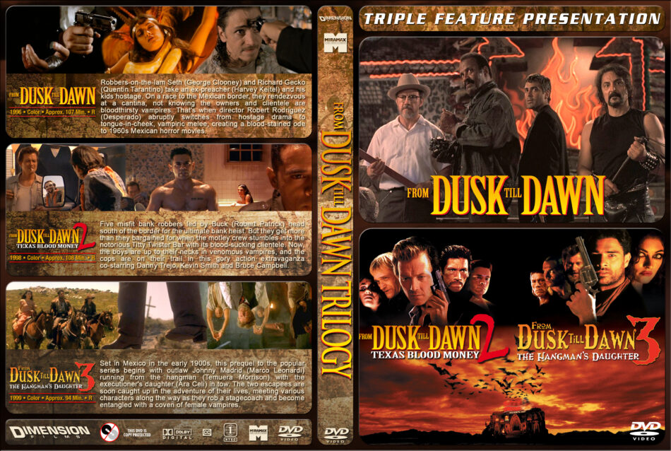 From Dusk Till Dawn Trilogy dvd cover (1996-1999) R1 Custom