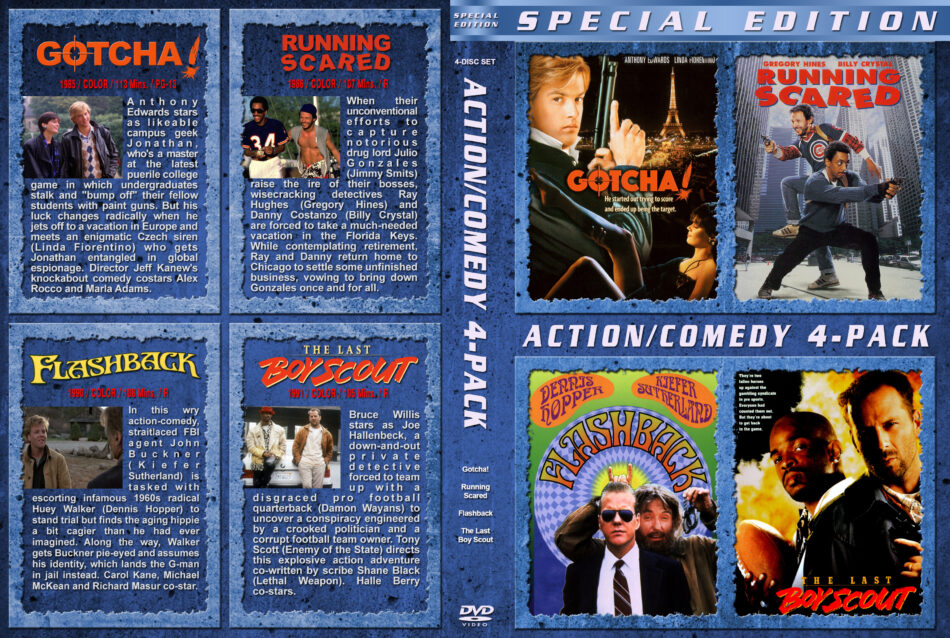 Action Comedy 4 Pack dvd cover 1985 1991 R1 Custom