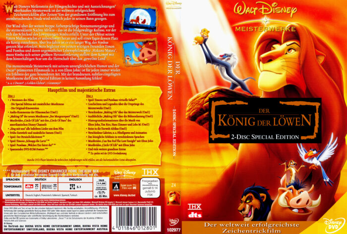 Der König der Löwen dvd cover (1994) R2 German