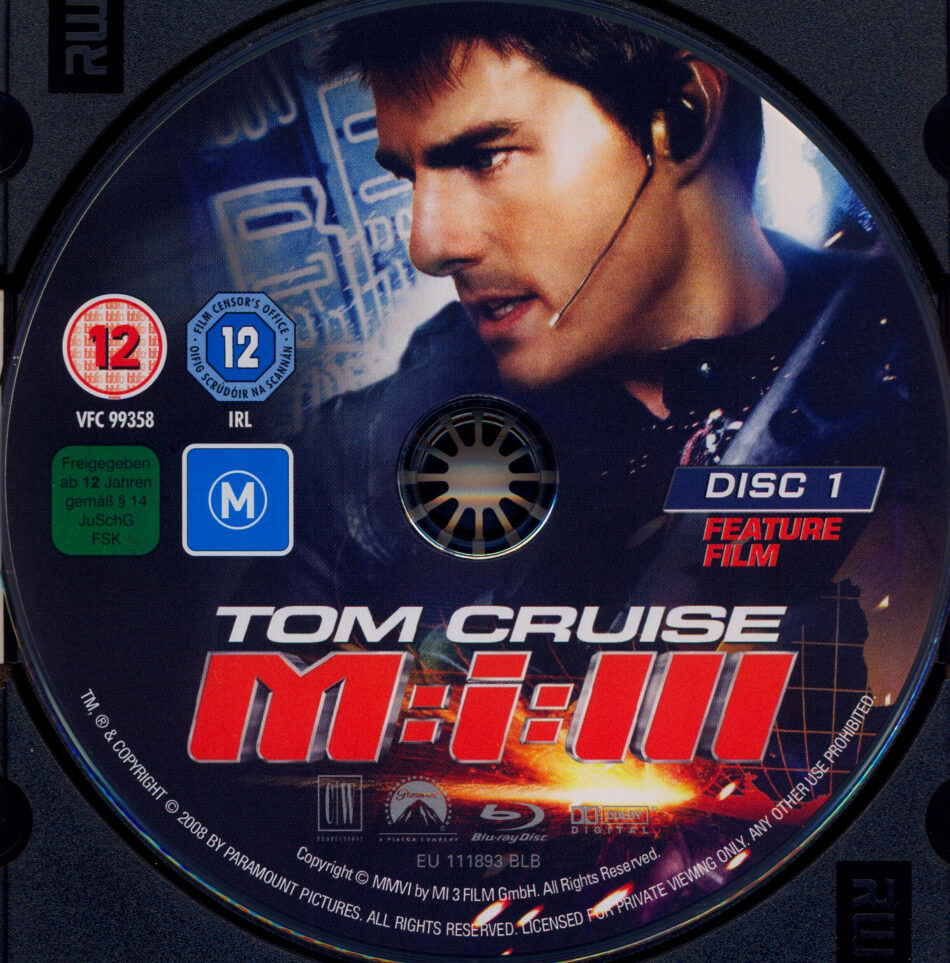 Mission: Impossible 3 blu-ray labels (2006) R2 German
