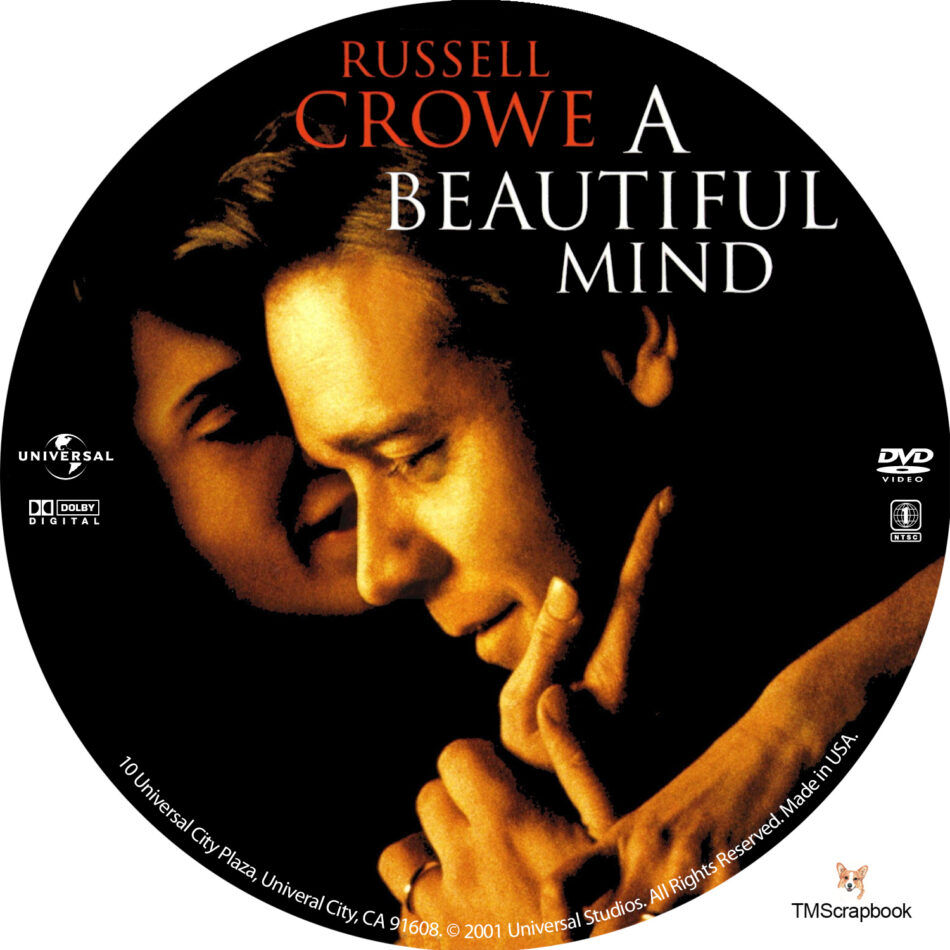 A Beautiful Mind dvd labels (2001) R1 Custom