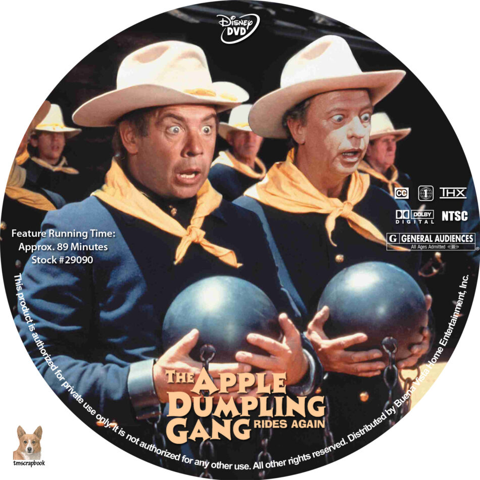 The Apple Dumpling Gang Rides Again dvd labels (1979) R1 Custom