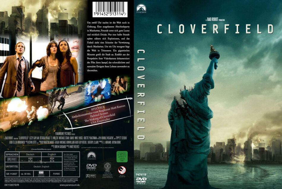 Cloverfield dvd covers (2008) R2 GERMAN Custom