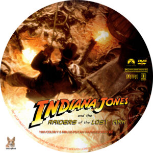 Indiana Jones and the Raiders of the Lost Ark dvd labels (1981) R1 Custom
