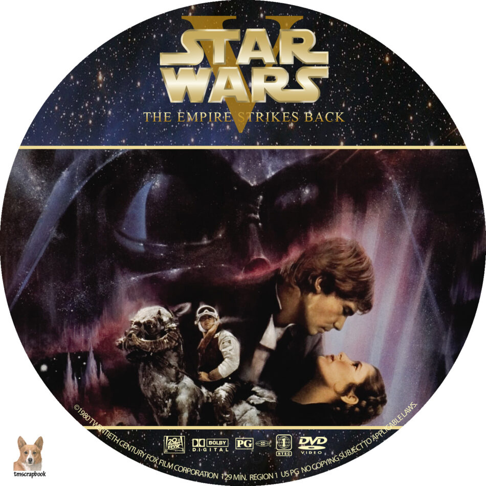 Star Wars V The Empire Strikes Back Dvd Label 1980 R1 Custom