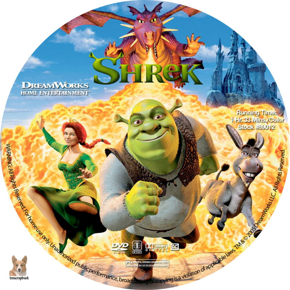 Shrek Dvd Labels 2001 R1 Custom