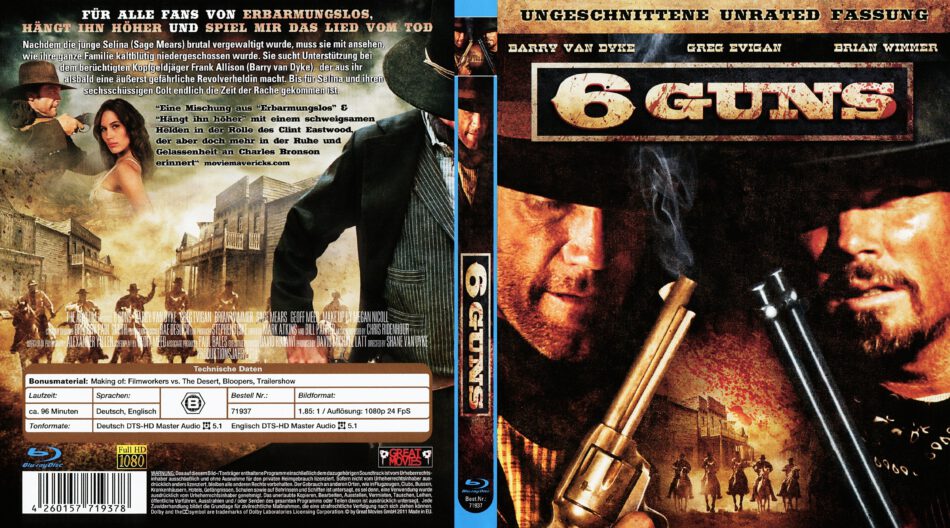 6 Guns Blu Ray Cover And Label 2010 R2 German