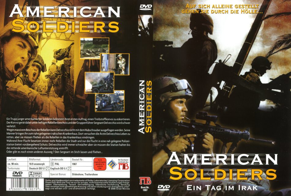 American Soldiers dvd cover & label (2005) R2 German