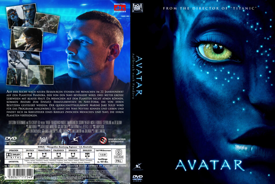 Avatar Aufbruch nach Pandora dvd cover & label (2009) R2 German Custom