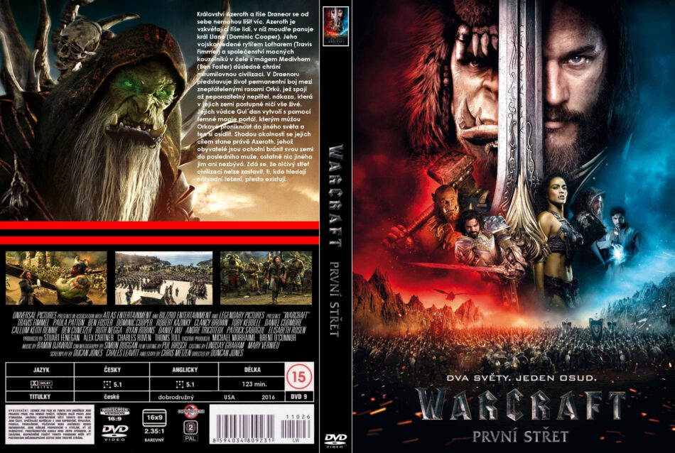 Warcraft dvd cover 2016 R2 Custom Czech