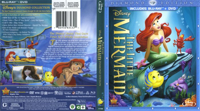 The Little Mermaid (Diamond Edition) blu-ray cover (1989) R1