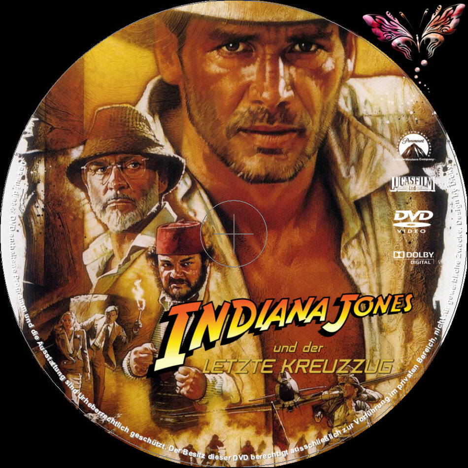 Indiana Jones 3 - und der letzte Kreuzzug dvd labels (1989) R2 German ...