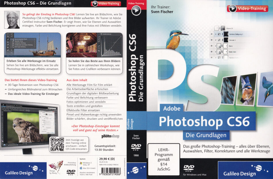 Adobe Photoshop Cs6 Die Grundlagen Videotraining Dvd Cover Label R2 German