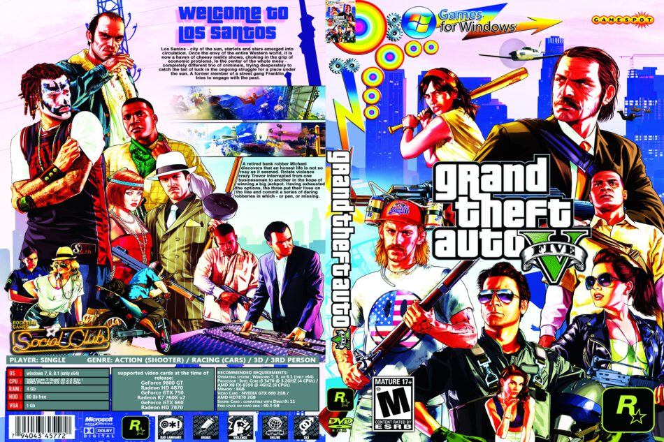Grand Theft Auto V dvd cover (2013) PC Custom