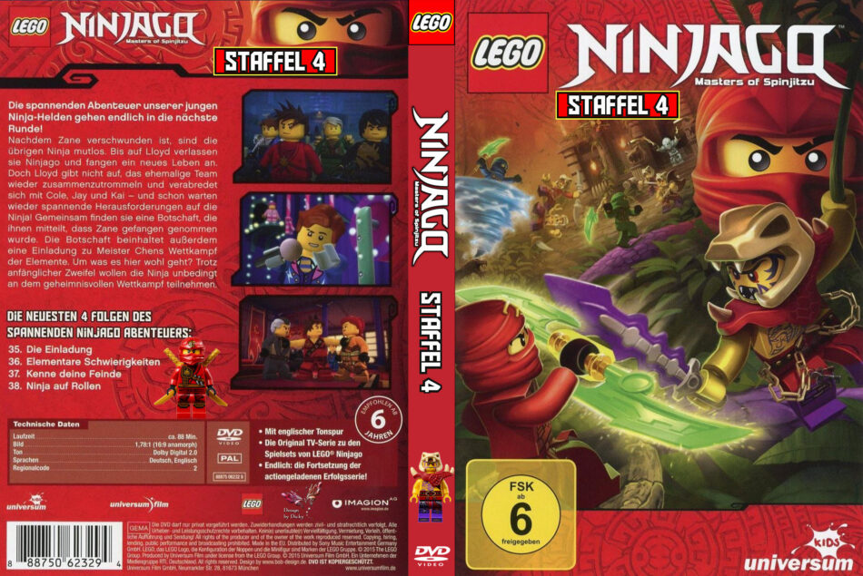 Lego Ninjago Master Of Spinjitzu Staffel 4 Dvd Cover Labels
