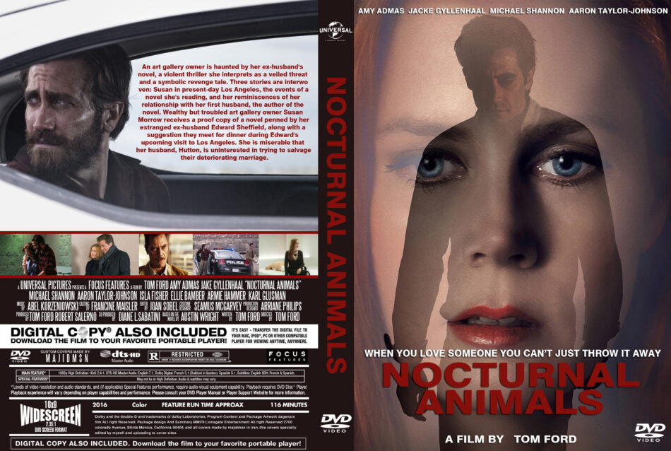 Nocturnal Animals dvd cover (2016) R0 Custom