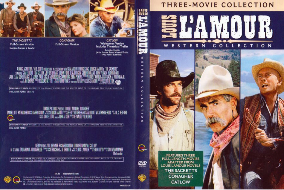 Louis L'Amour Western Collection (8) dvd cover (1953-1996) R1 Custom