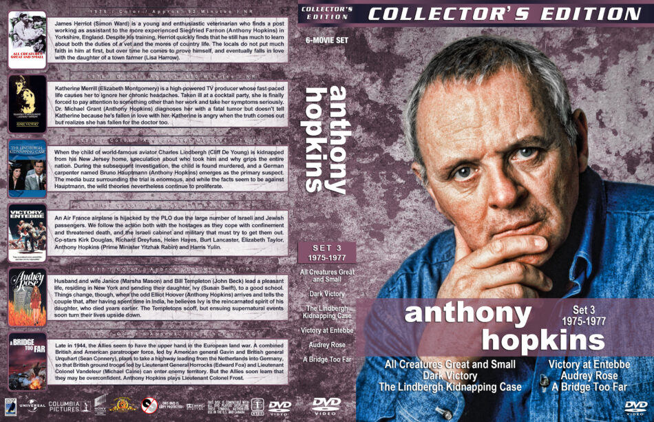 Anthony Hopkins Film Collection - Set 3 dvd covers (1975-1977) R1 Custom