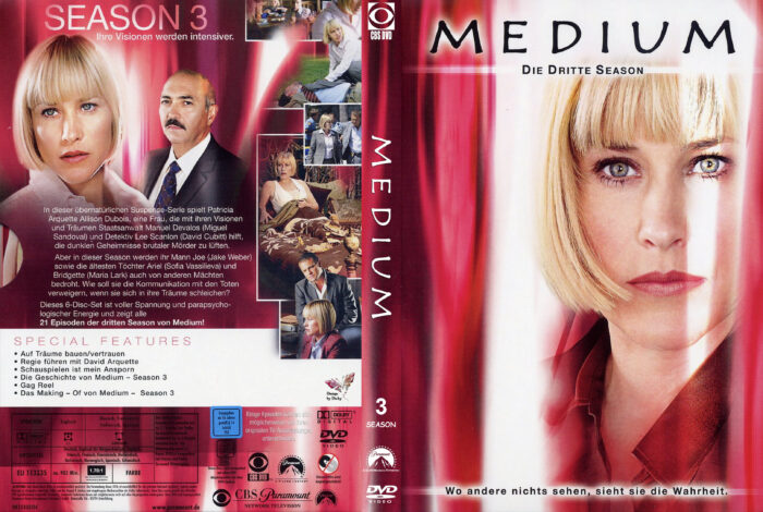Medium Staffel 3 dvd cover & labels (2006) R2 German Custom