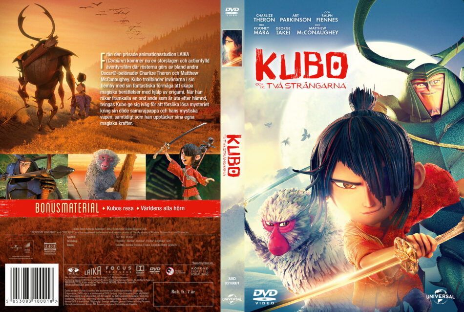 Kubo And The Two Strings dvd cover (2016) R2 Custom Swedish