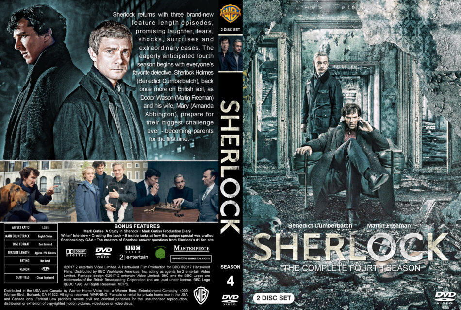Sherlock Season 4 Dvd Cover Labels 2017 R1 Custom