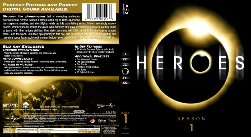 Heroes: Season 1 blu-ray cover (2006) R1