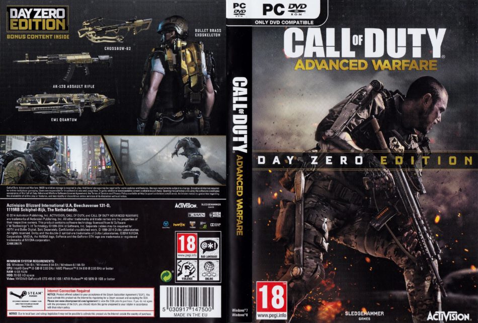 Call of Duty Advanced Warfare PC DVD ROM Solo Compatible DVD IN Spanish Am