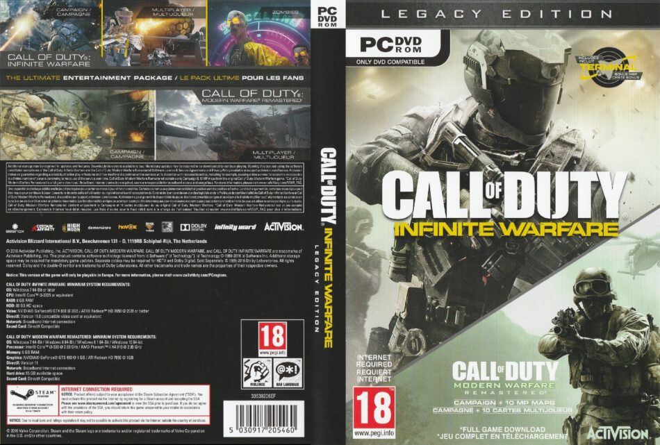 Call Of Duty Infinite Warfare dvd cover & labels (2016) FR NL PC