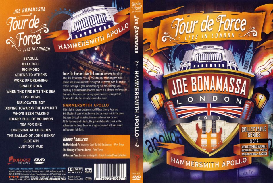 een vuurtje stoken Investeren Kruik Joe Bonamassa - Tour De Force, Live In London: Hammersmith Apollo,  Shepherd's Bush Empire, The Borderline, Royal Albert Hall dvd covers (2013)  R1