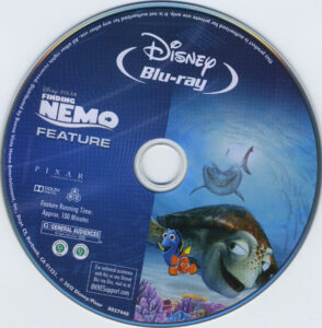 Finding Nemo blu-ray cover & labels (2003) R1