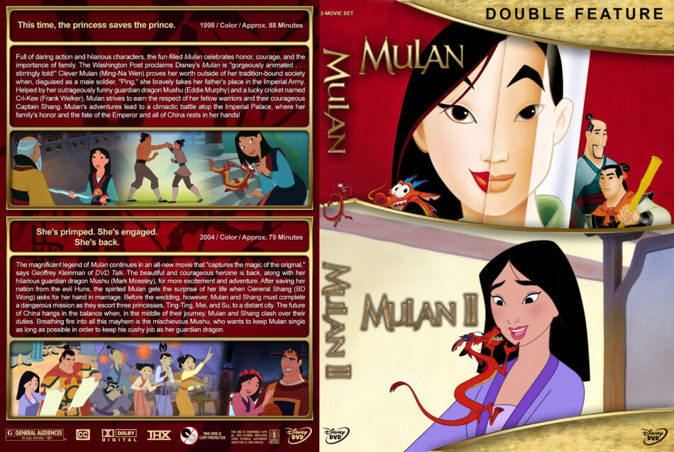 Mulan Double Feature Dvd Cover 1998 04 R1 Custom V2