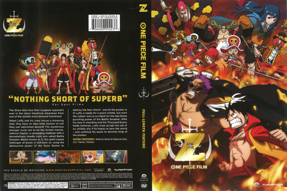 Escoger Amedrentador Convocar One Piece Film: Z dvd cover (2016) R1