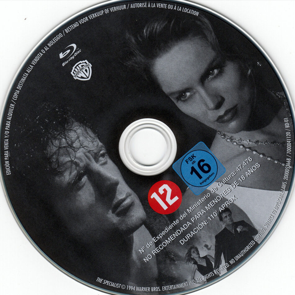 The Specialist Blu Ray Cover And Label 1994 R2 German